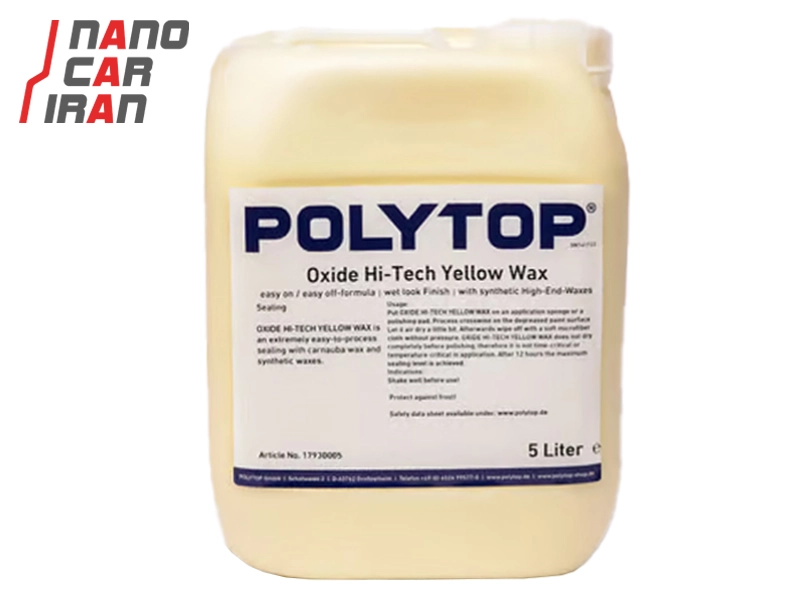 واکس حرفه‌ ای ۵ لیتری پلی‌ تاپ مدل اکساید های‌ تک یلو ( Oxide Hi-Tech Yellow )